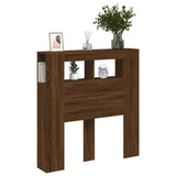 LED Headboard Brown Oak 100x18.5x103.5 cm Engineered Wood 837336