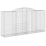 Arched Gabion Baskets 2 pcs 300x50x140/160 cm Galvanised Iron 3146737