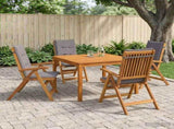 5-Piece Garden Dining Set 5 pcs Natural Solid Acacia Wood 3434615