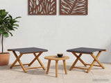 Deck Chair 2 pcs Solid Eucalyptus Wood Grey 42024894