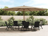 Garden Parasol with Wooden Pole Taupe 400x273 cm 363178