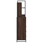 4 Piece Bathroom Furniture Set Brown Oak Engineered Wood 3301274