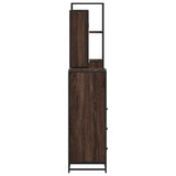 4 Piece Bathroom Furniture Set Brown Oak Engineered Wood 3301274