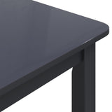 ZNTS Dining Table Black 114x71x75 cm Solid Rubber Wood 247364