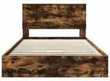 Storage Bed with Drawer Smoked Oak 100 x 200 cm Engineered Wood 3411240