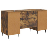 Desk with Shelf Smoked Oak 142.5 x 50 x 75 cm Engineered Wood 3414608