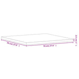 Table Top 70x70x2.5 cm Square Solid Wood Beech 355975