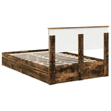 Storage Bed with Drawer Smoked Oak 120 x 200 cm Engineered Wood 3408484