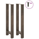 Bar Table Legs Natural Steel 2 pcs 40x cm Steel 4013339