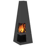 Fire Pit Black 35 x 35 x 100 cm Steel 858946