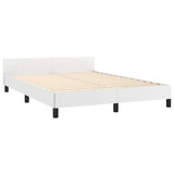 Bed Frame without Mattress White Full Faux Leather 347530