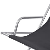 Sunlounger Set of 2 Black Powder-coated steel frame, PVC seat 42936