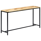 ZNTS Console Table 140x35x76 cm Solid Rough Mango Wood 247815