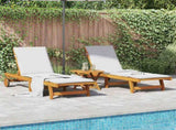 Sun Loungers 2 pcs with Wheels Solid Wood Acacia 3325193