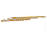 Retractable Awning Yellow and White 4.5x3 m Fabric and Aluminium 3154434
