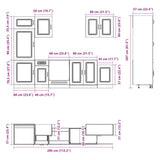 7 Piece Kitchen Cabinet Set Kalmar High Gloss White Engineered Wood 3314763