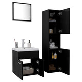 Bathroom Furniture Set Black Engineered Wood 3070947