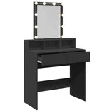 Dressing Table with LED Black 80x41x144.5 cm 848179