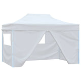 Professional Folding Party Tent with 4 Sidewalls 280x410x315 cm Steel White 48900