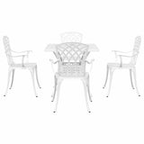 Garden Table Set 5 pcs White Cast Aluminium 3334762
