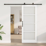 Sliding Door ORKDAL White 83 x 211 cm Solid Pine Wood and Glass 3332140