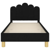 Children's Bed Frame with Headboard Black 80 x 160 cm Fabric 42011046