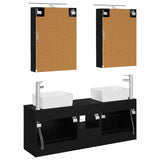 Bathroom Furniture Set 5 pcs Black Oak 3406840