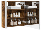 Bathroom Mirror Cabinet Smoked Oak 33 x 11.5 x 50 cm 889219