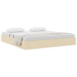 Storage Bed with Mattress Creme 160 x 200 cm Fabric 3370026