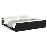 Bed Frame with Drawers without Mattress Black 200x200 cm 3280266