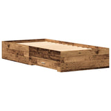 Bed Frame with Drawers Old wood 90 x 200 cm Engineered wood 3333987