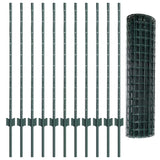 Welded Wire Fence 25 x 1 m PVC-Coated Steel Green Mesh 3336050