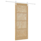 Sliding Door Natural and White 86 x 211 cm Solid Pine Wood 3445430