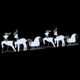 LED Reindeers 7 pcs Silver Fabric 3385891