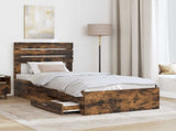 Bed Frame with Drawer with Headboard Manual Engineered Wood 3411687