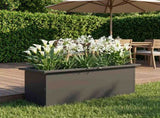 Garden Planter with LED Black 30 x 80 x 30 cm Steel 8008098