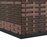 Garden Cushion Box PE Rattan 145x100x103 cm Brown 317230