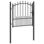 Fence Gate with Spikes Grey 100 x 100 cm Powder-coated steel 42009017