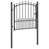 Fence Gate with Spikes Grey 100 x 100 cm Powder-coated steel 42009017