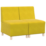 Modular Sofa Unit Armless 2 pcs Yellow 55 x 74 x 82 cm Velvet 3399766