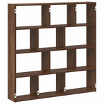 ZNTS Wall Cube Shelf 12 Compartments Brown Oak Engineered Wood 860010