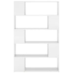 Book Cabinet Room Divider High Gloss White Engineered Wood 809203