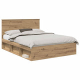 Bed Frame Artisian Oak 150 x 200 cm Solid Pine Wood 3411000