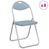Folding Chair 8 pcs Grey 48 x 43.5 x 81 cm Faux Leather 42029065