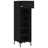 Shoe Cabinet Black 30x35x105 cm Engineered Wood 829677