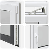 Basement Window RISOR 80 x 50 cm PVC and Glass Anthracite 42047280
