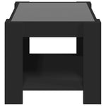 ZNTS Coffee Table with LED Black 73x53x45 cm Engineered Wood 847547