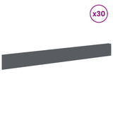 Lawn Edging 30 pcs 100 x 12 cm Steel Anthracite 8008794
