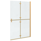 Walk-In Shower Wall Folding Gold 120 x 6.5 x 190 cm 42017974