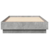 Bed Frame without Mattress with LED Lights Concrete Grey 75x190 cm Small Single 839549
